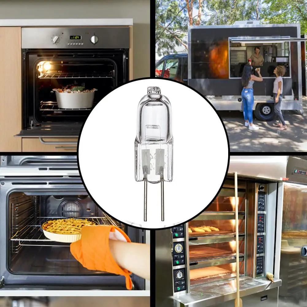 12V 20W G4 Oven Bulb Halogen Lamp 500℃ High Temperature Resistant Durable Chandelier Wall Lamp Replacement Light Bulb For Stove