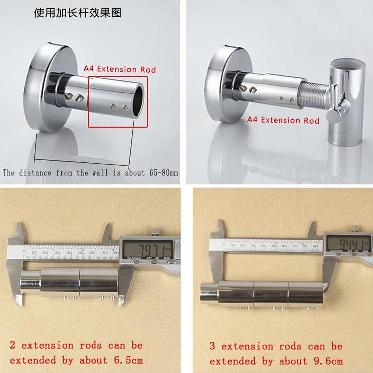 Bathroom Shower Lift Rod Fixed Base/Lift Pipe Bracket/Extended Lengthened Wall Distance Repair Accessories