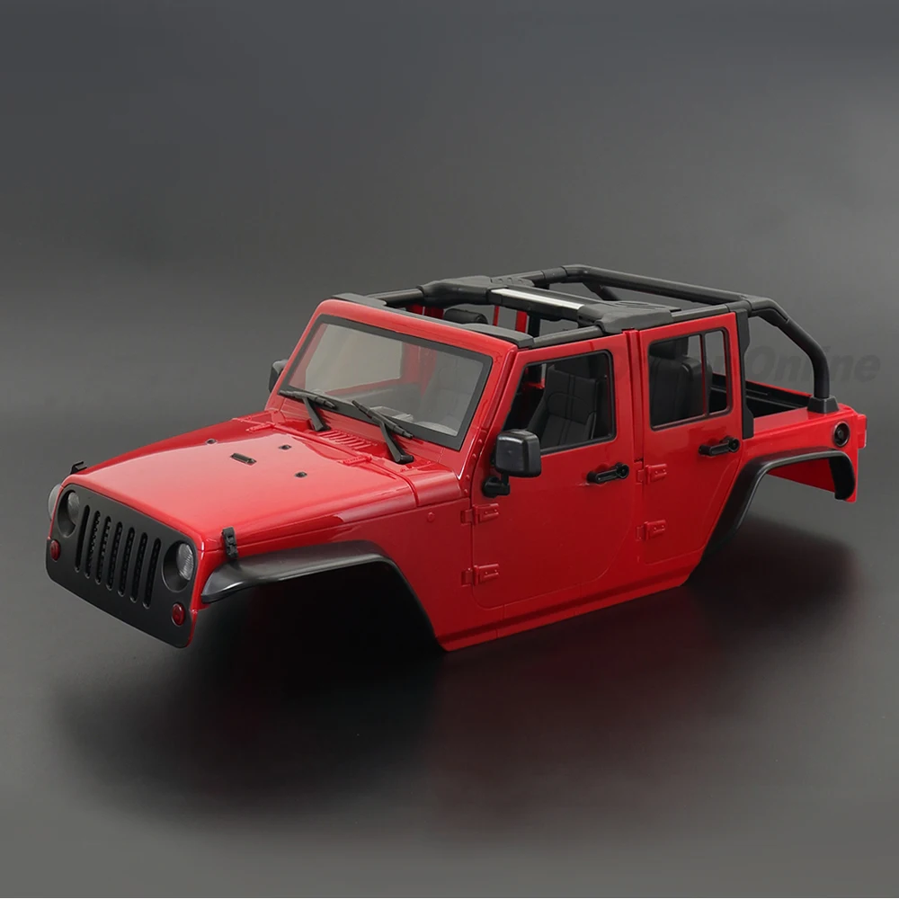 RC Car Wrangler Rubicon Convertible Hard Body Kit 313mm Wheelbase for 1/10 RC Crawler Axial SCX10 TRX4 Redcat GEN8