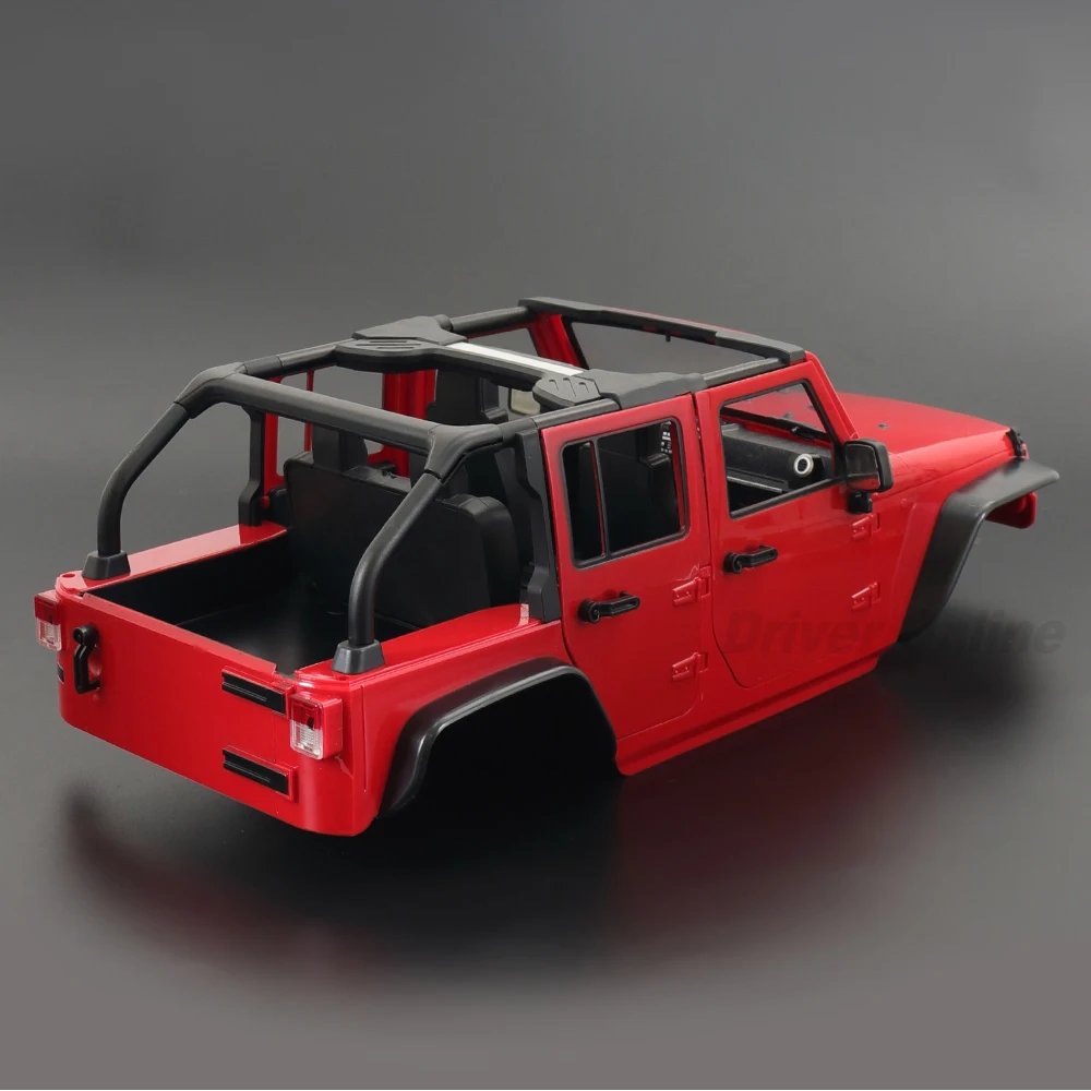 RC Car Wrangler Rubicon Convertible Hard Body Kit 313mm Wheelbase for 1/10 RC Crawler Axial SCX10 TRX4 Redcat GEN8