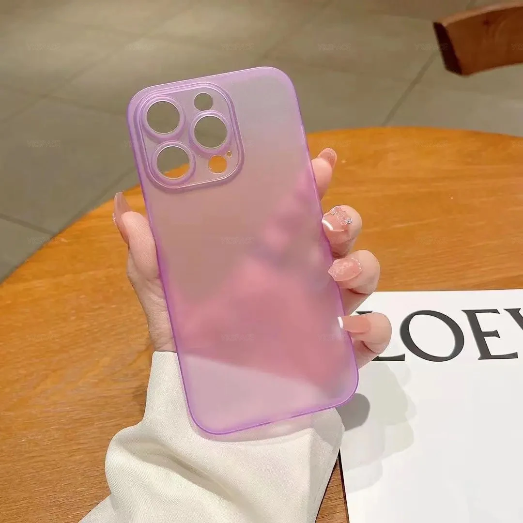 Colorful 0.3mm Ultra Thin Matte Case For iPhone 17 Air 16 15 14 13 12 mini 11 Pro X XS Max XR Translucent Hard Phone Cover