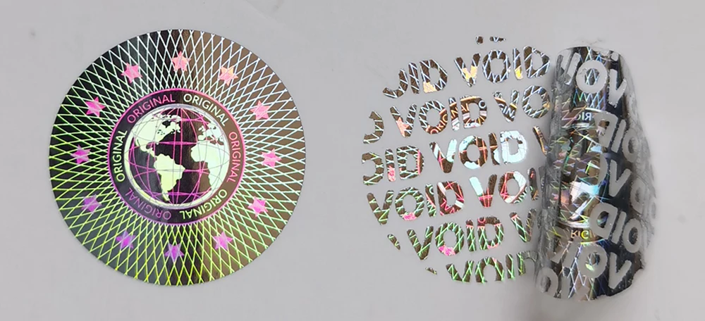 Original Holographic Stickers, Tamper Proof Security Label,Void Transparent Warranty Sticker, Customized Logo,20x20mm 2000pcs