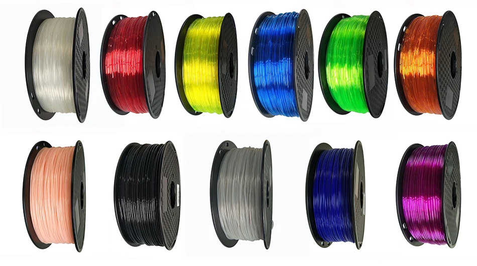 Elastic Flexible TPU Blue 3D Printer Filament 1.75mm 500g 250g Transparent Red, Black Rubber Material Roll Flex for 3D Printing