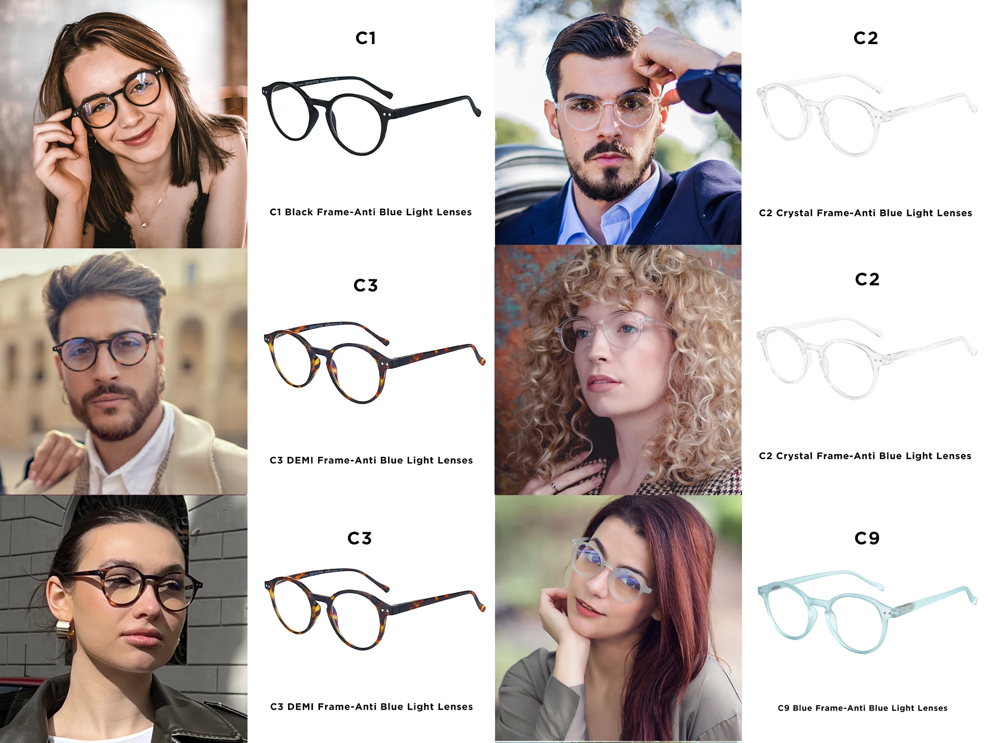 ZENOTTIC Anti Blue Light Blocking Reading Glasses Women Men Anti-Glare Presbyopic Computer Eyeglasses Diopter from +0 to +4.0