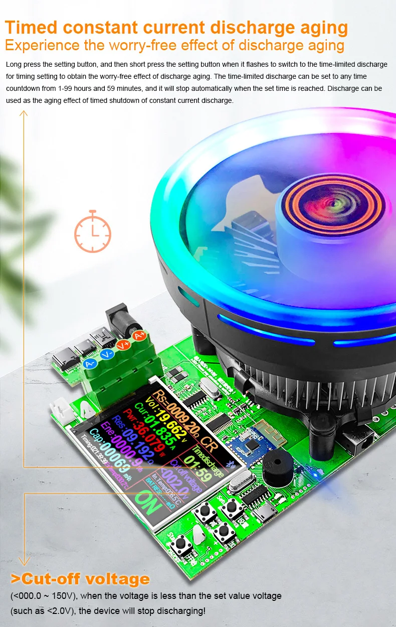 DL24 4-WIRE Battery Capacity Tester Electronic Load Power Tester Discharge Meter 150W 200V 25A