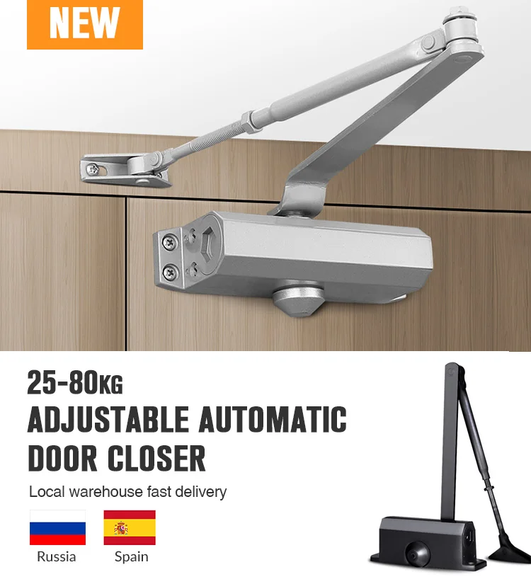 KAK Stainless Steel Automatic Spring Door Closer Door Closing Device Can Adjust The Door Closing Device Furniture Door Hardware