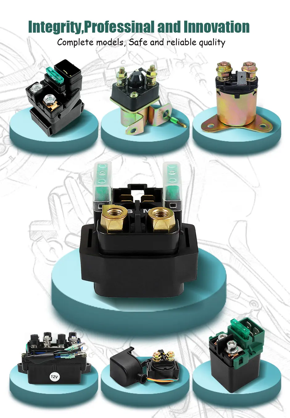 Motorcycle Starter Solenoid Relay For Yamaha FZ6R FZ09 FJ09 MT03 MT09 YZF R1 R6 R6S R7 750 FZS 600 800 1000 Fazer FZ1 FZ6 FZ8