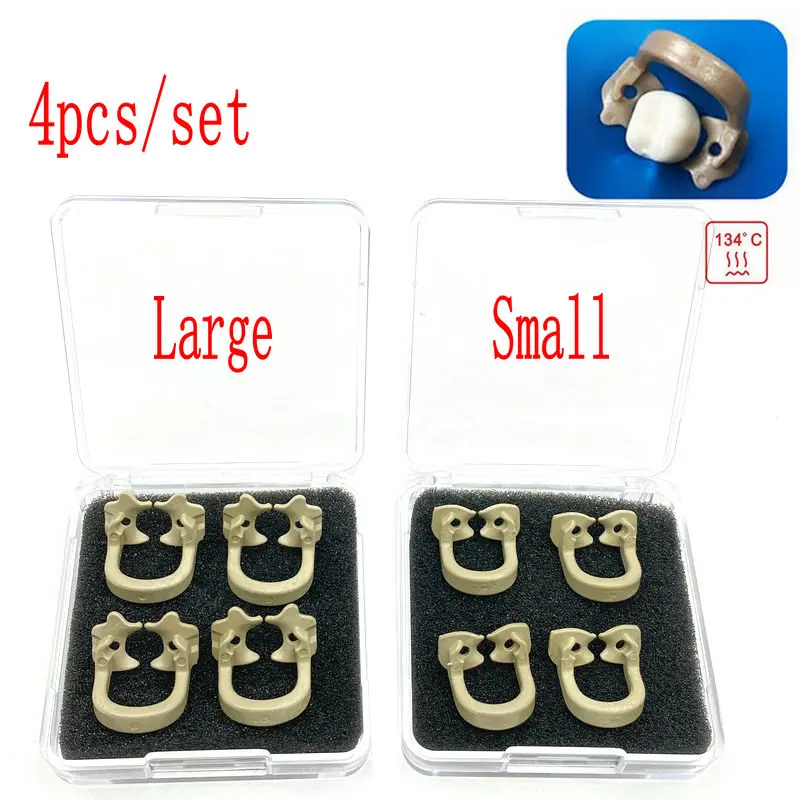 4pcs/set Dental Rubber Dam Clamps Rubber Barrier Clip Resin Material For Dental Lab Dentist Tools