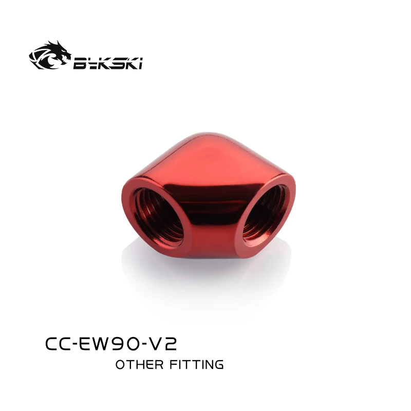 Bykski Angle 90 Fitting Double Female 90 Degree Connector Brass Joint Use for Water Cooling Elbow G1/4'' Thread CC-EW90-V2