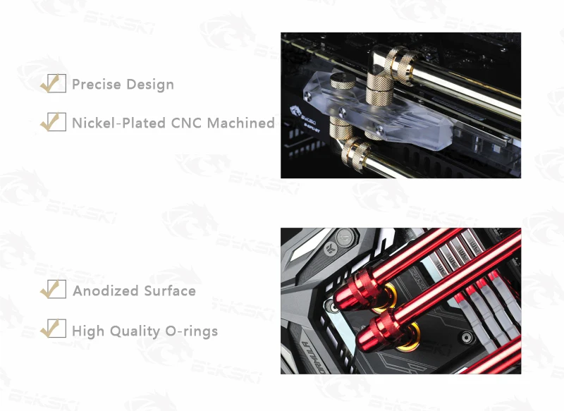 Bykski Angle 90 Fitting Double Female 90 Degree Connector Brass Joint Use for Water Cooling Elbow G1/4'' Thread CC-EW90-V2