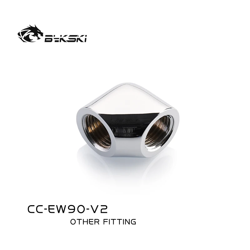 Bykski Angle 90 Fitting Double Female 90 Degree Connector Brass Joint Use for Water Cooling Elbow G1/4'' Thread CC-EW90-V2