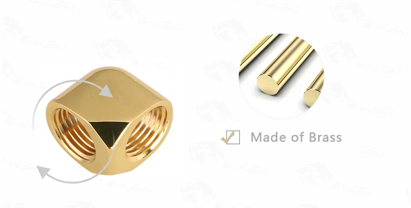 Bykski Angle 90 Fitting Double Female 90 Degree Connector Brass Joint Use for Water Cooling Elbow G1/4'' Thread CC-EW90-V2