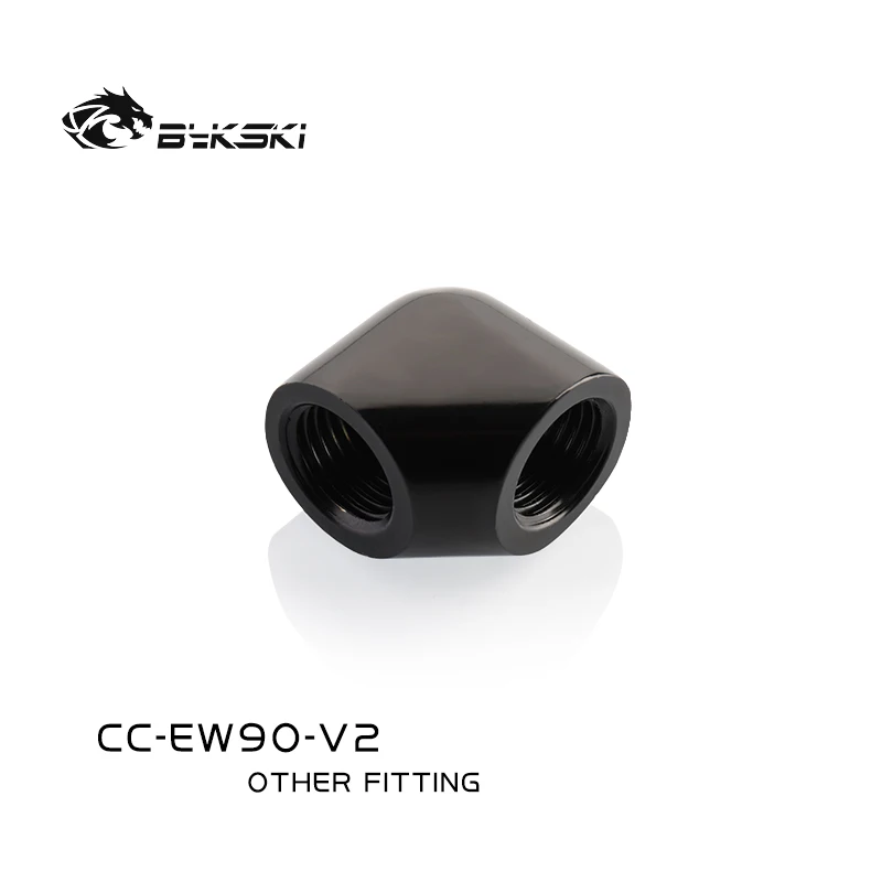 Bykski Angle 90 Fitting Double Female 90 Degree Connector Brass Joint Use for Water Cooling Elbow G1/4'' Thread CC-EW90-V2