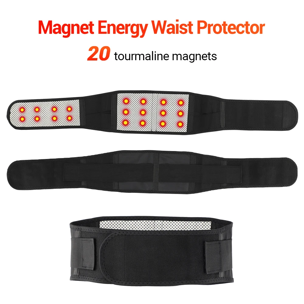 Waist Protector 20pcs Tourmaline Self Heating Magnetic Waist Support Waist Belt Abdomen Belt Lumbar Spine Warm Fever Band
