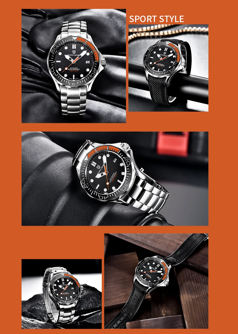 PAGANI DESIGN Men's Mechanical Watches Luxury Automatic Watch For Men Luminous Diving Steel Watch Japan 8215 Wristwatch 2026 New