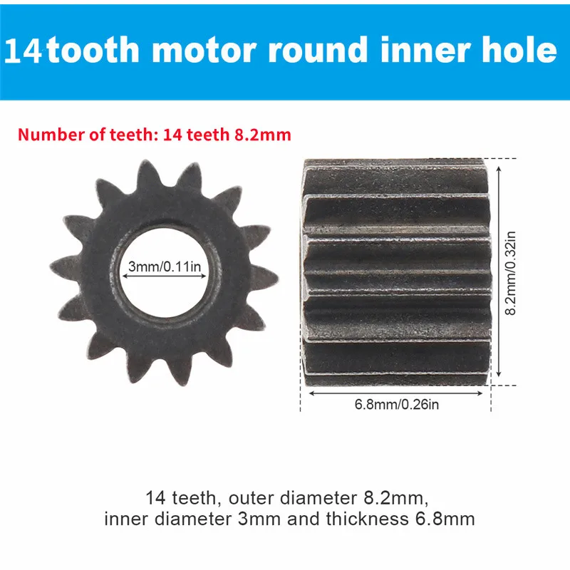 1pc Motor Gear 9 /11 /12/13/ 14/15 Teeth Replaceable Motor Gears for RS550 10.8V / 12V / 14.4V / 16.8V / 18V / 21V DC Motors