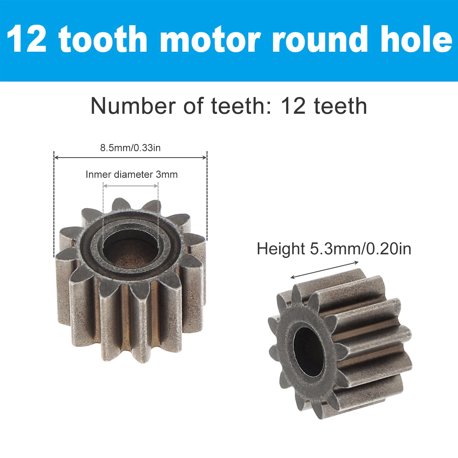 1pc Motor Gear 9 /11 /12/13/ 14/15 Teeth Replaceable Motor Gears for RS550 10.8V / 12V / 14.4V / 16.8V / 18V / 21V DC Motors