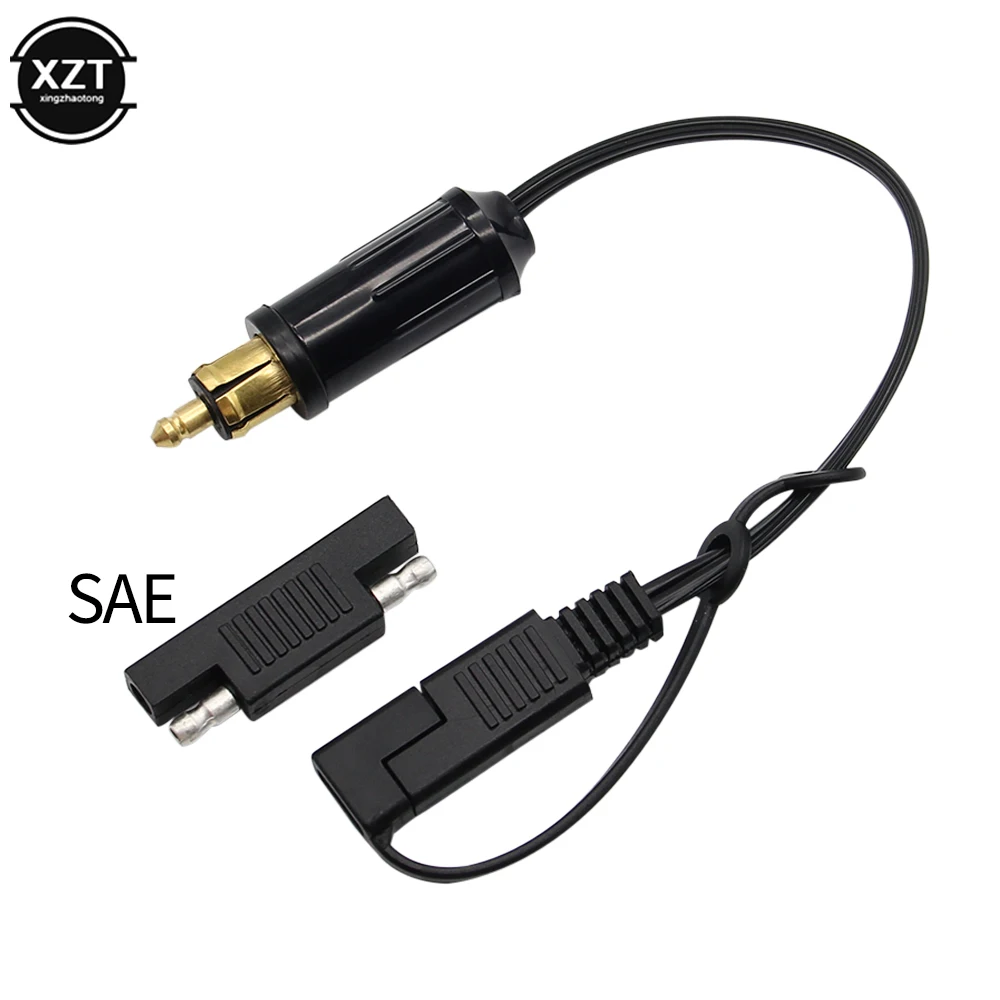 DIN Hella Powerlet Plug to SAE Battery Adapter Connector Cable for BMW Motorcycle with SAE To SAE Adapter