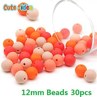 Cute-idea 10pcs Baby Mouse Teething Beads Food Grade chew teether For Necklaces DIY Nursing Pacifier chain Toys Baby goods