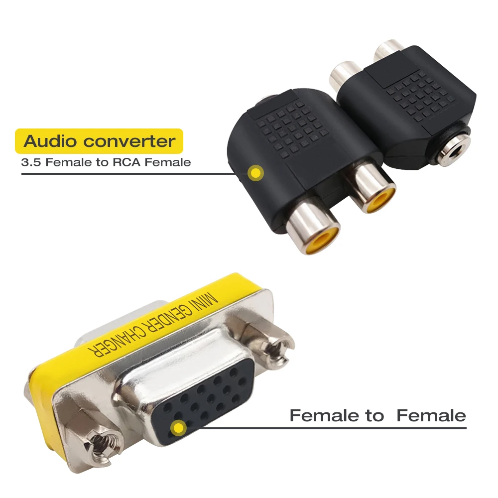 RetroScaler VGA Cable for Dreamcast Console High Definition + 3.5mm to 2-Male RCA Adapter