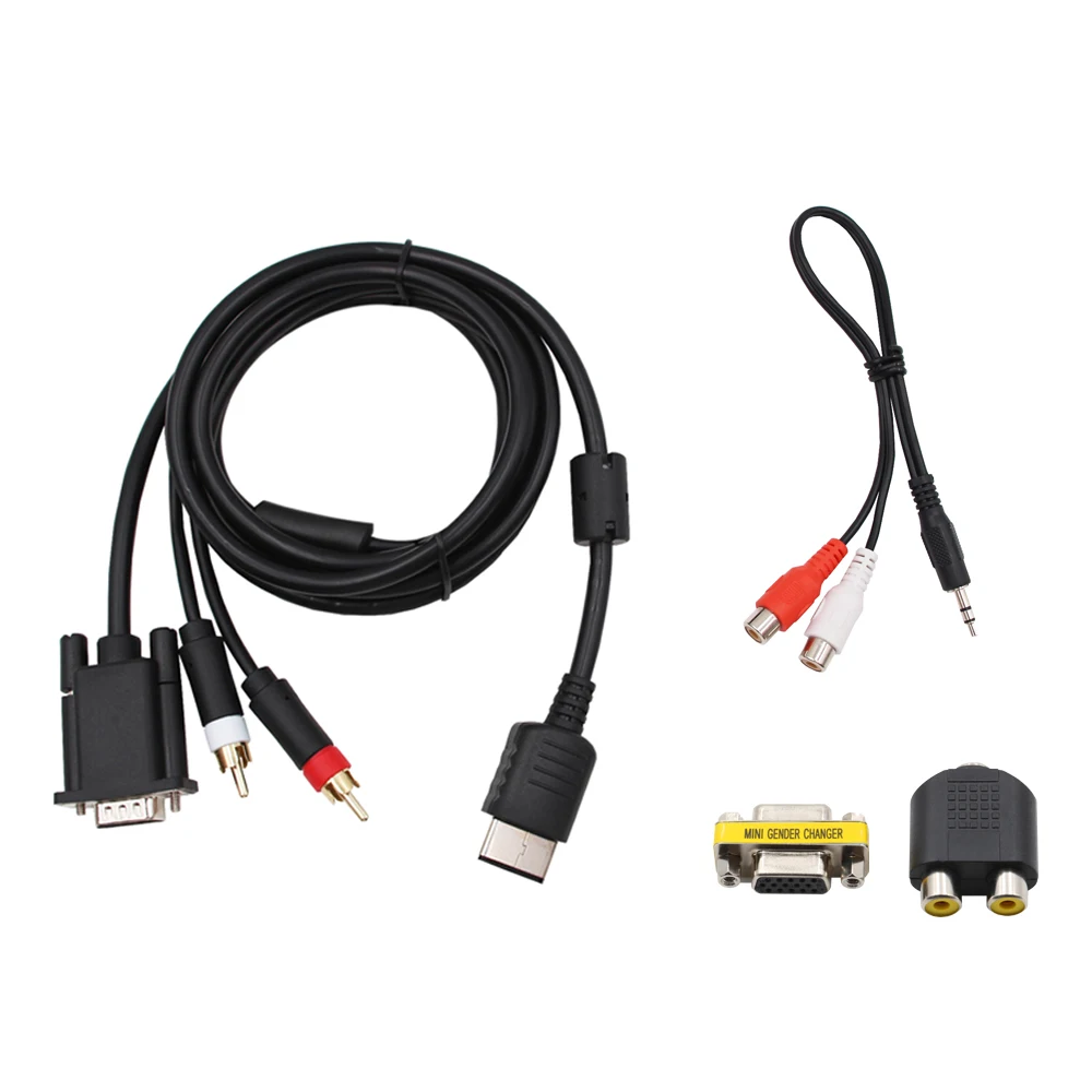 RetroScaler VGA Cable for Dreamcast Console High Definition + 3.5mm to 2-Male RCA Adapter