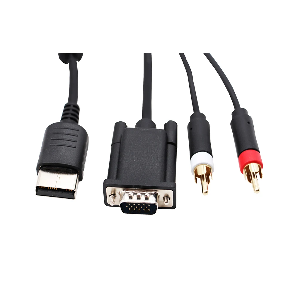 RetroScaler VGA Cable for Dreamcast Console High Definition + 3.5mm to 2-Male RCA Adapter