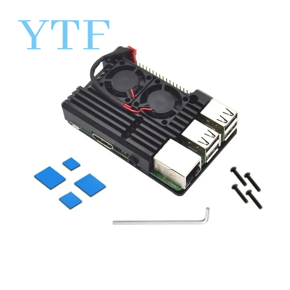 1set Dual Fan Cooling System Module With Heat Sink for Raspberry Pi 4B 3B+ Model + (Plus) not include Raspberry Pi Module