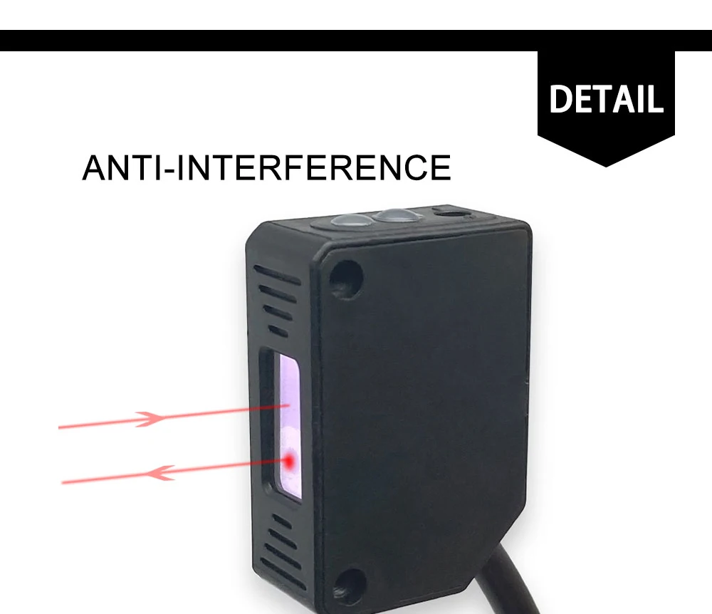 Cloweit Square Laser Sensor 35cm 8m Adjustable NPN PNP Diffuse/Specular Reflection Optical Infrared Photo Proximity Switches E3Z