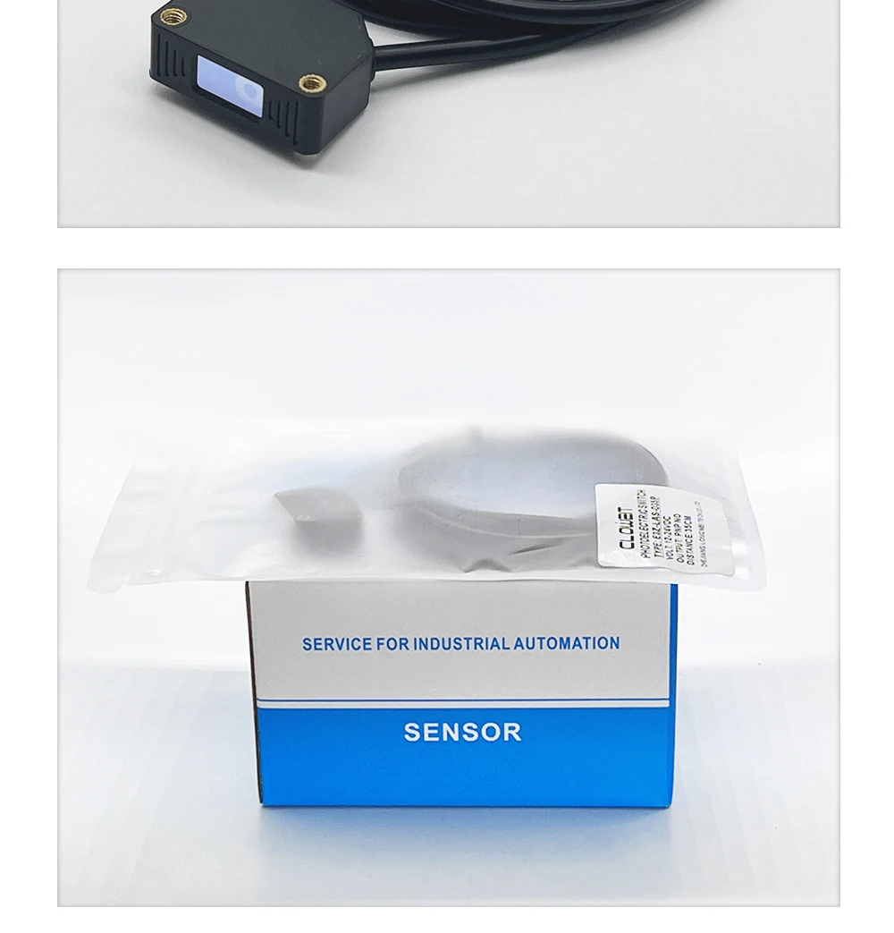 Cloweit Square Laser Sensor 35cm 8m Adjustable NPN PNP Diffuse/Specular Reflection Optical Infrared Photo Proximity Switches E3Z