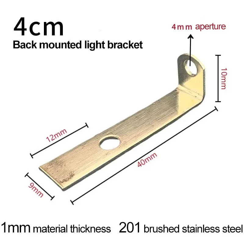100PCS/Pack 201 Brushed Stainless Steel L Bracket for Backlit Channel Letter Mounting Lug Installation Ear