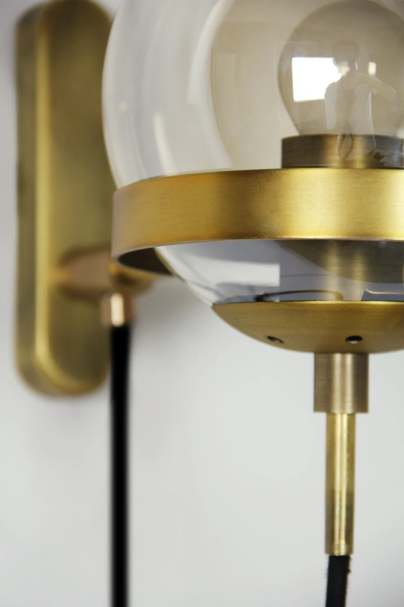Modern Glass Ball Wall Lamp For Living Room Bedroom Loft Nordic Bedside Wall Light Industrial Bathroom Fixtures E27 Mirror Light