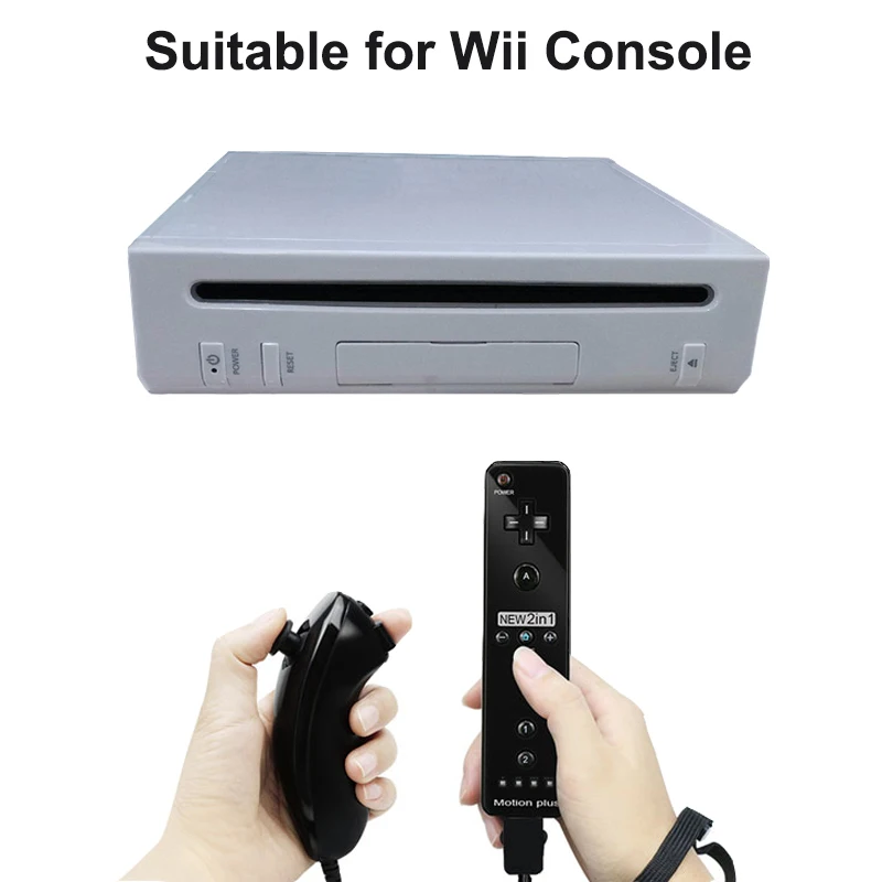 1pcs/2pcs Controller for Wii Remote Controller Gamepad Built-in Motion Plus Control For Wii/Wii U Console Wireless Game pad