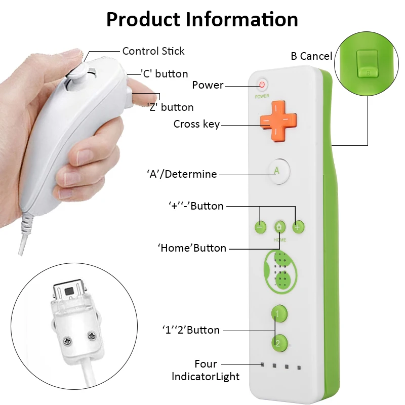 1pcs/2pcs Controller for Wii Remote Controller Gamepad Built-in Motion Plus Control For Wii/Wii U Console Wireless Game pad