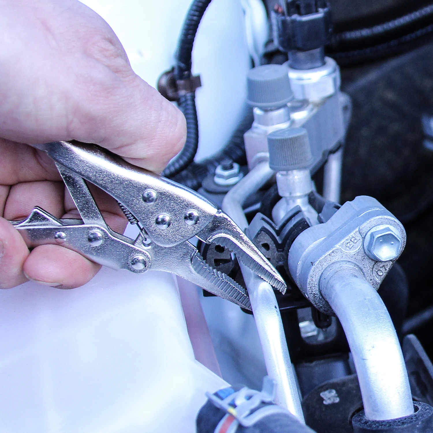 GOSWIFT 5 in. Long Nose Locking Pliers Mini Locking Pliers