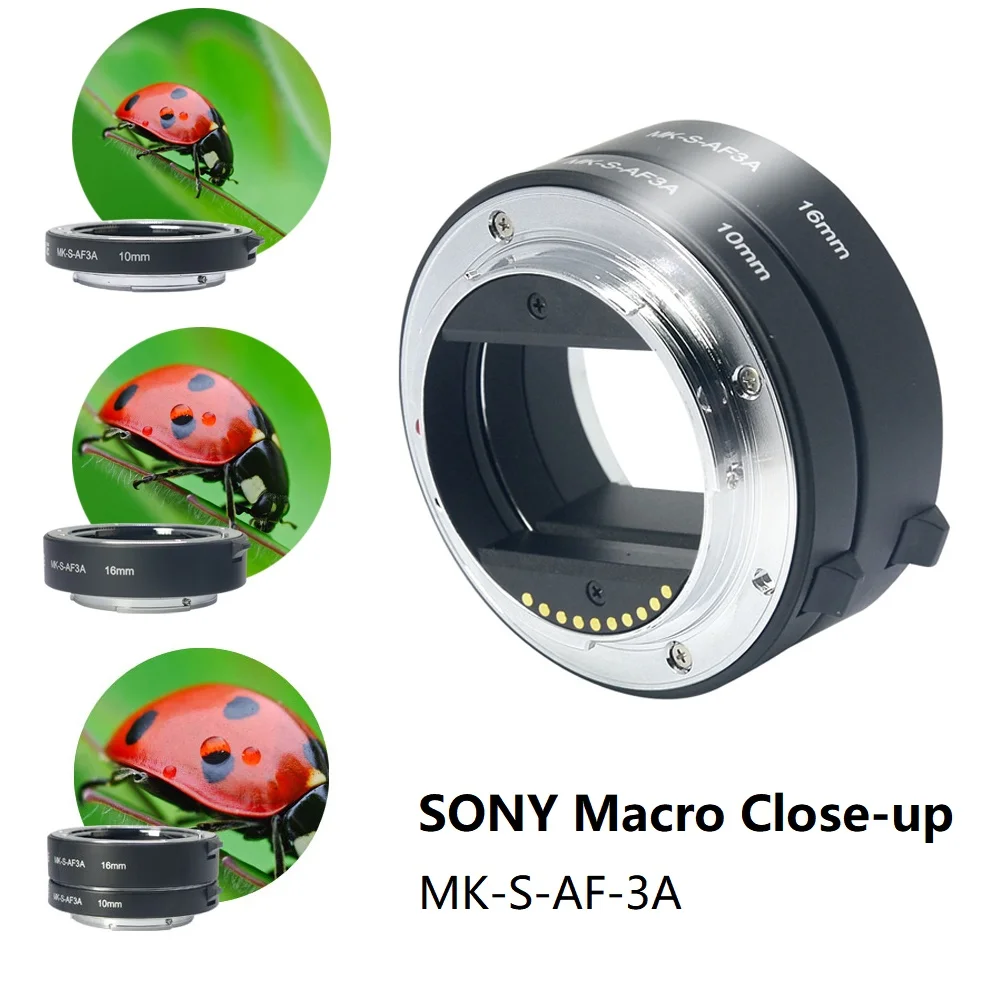 Meike Metal Auto Focus Macro Extension Tube Ring for Sony E-Mount /for Fuji X-Mount /for M4/3 Mount XT3 XT30 XT4 A7 A7III A6000