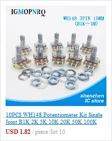 10pcs RV09 Vertical 12.5mm Shaft 1k 2k 5k 10k 20k 50k 100k 0932 Adjustable Resistor 9 Type 3pin Seal Potentiometer igmopnrq