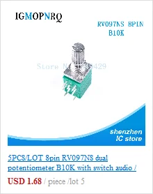 10pcs RV09 Vertical 12.5mm Shaft 1k 2k 5k 10k 20k 50k 100k 0932 Adjustable Resistor 9 Type 3pin Seal Potentiometer igmopnrq