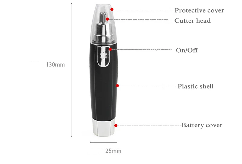 1PC Electric Ear Neck Nose Hair Trimmer Eyebrow Trimmer Implement Shaver Clipper Shaver Man Woman Clean Trimer Razor Remover Kit