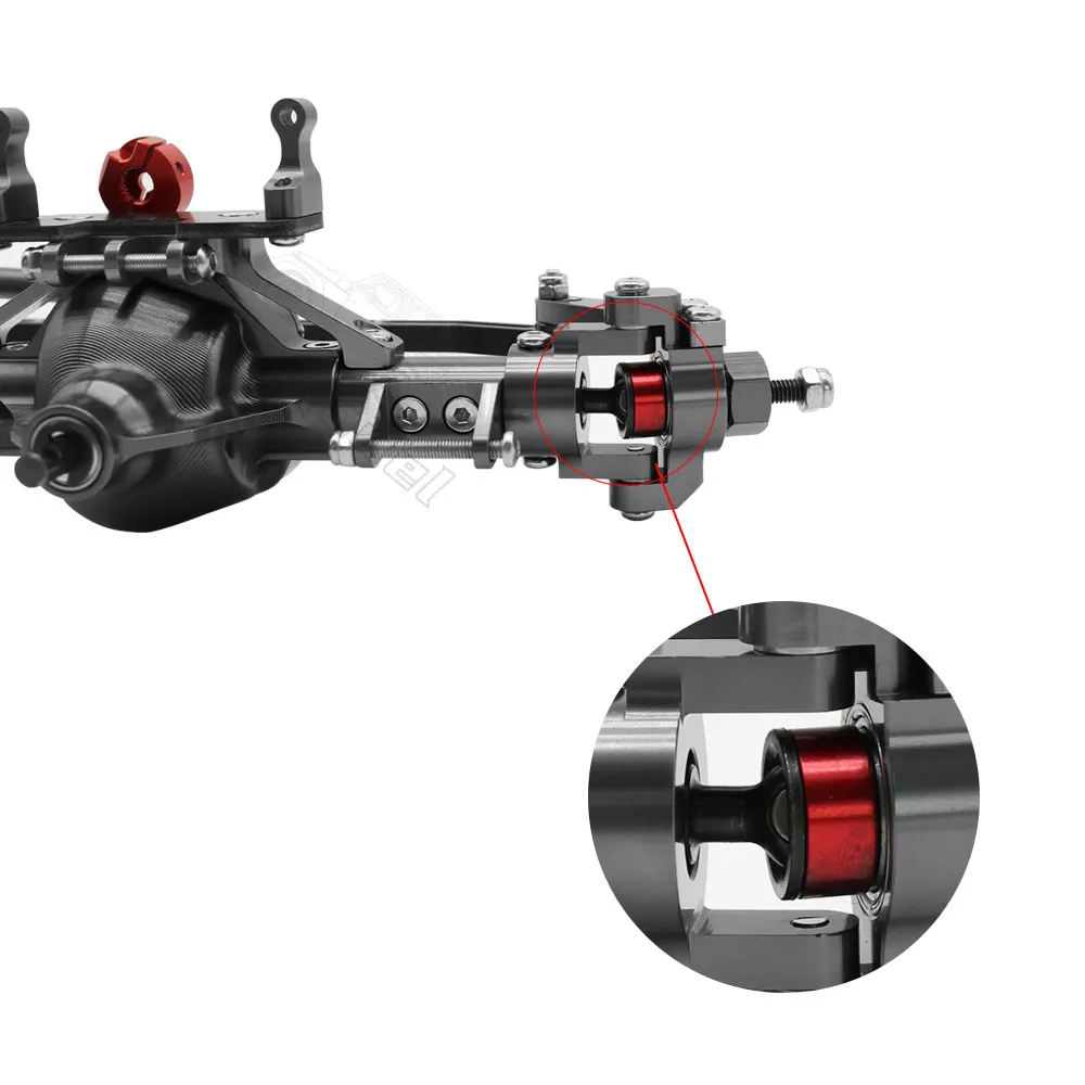 Metal CNC Front Rear Axle with Servo Base for 1/10 RC Rock Crawler Car Axial SCX10 RC4WD D90 Upgrade Parts