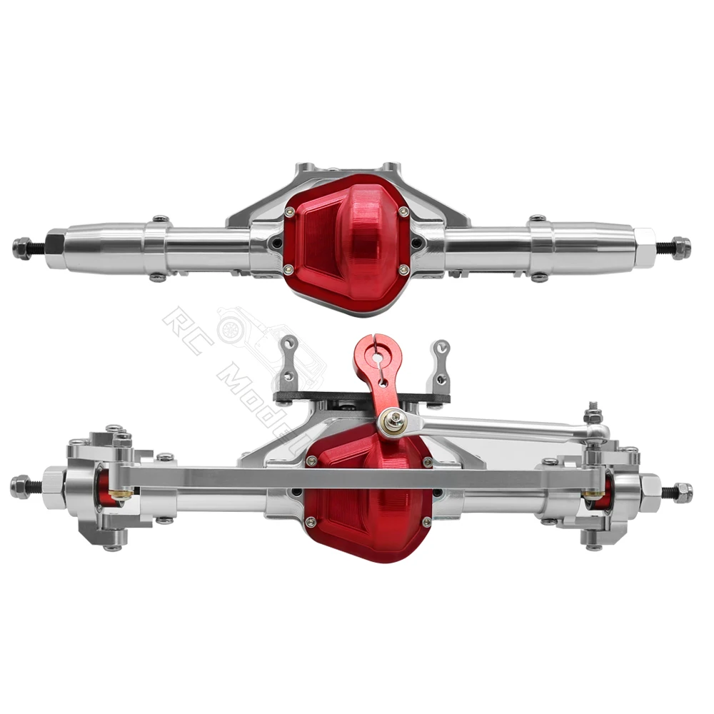 Metal CNC Front Rear Axle with Servo Base for 1/10 RC Rock Crawler Car Axial SCX10 RC4WD D90 Upgrade Parts