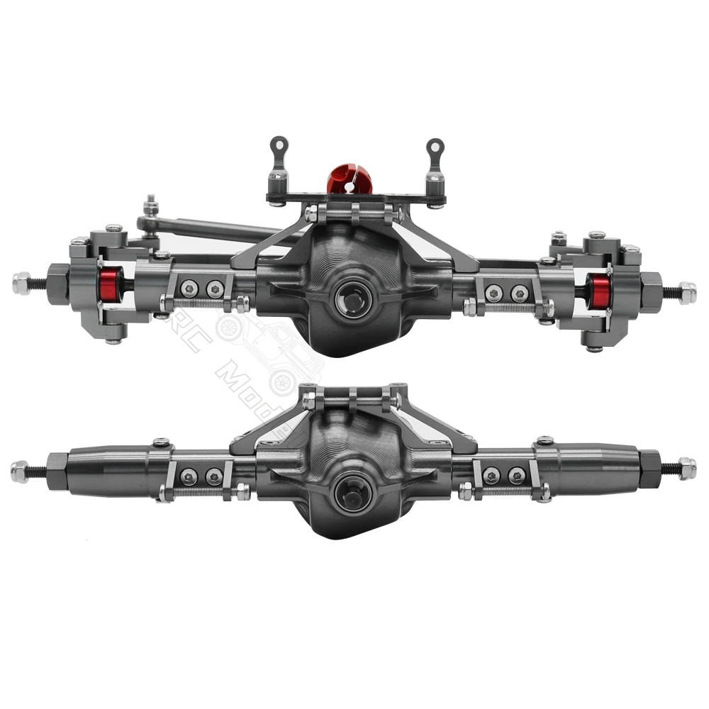 Metal CNC Front Rear Axle with Servo Base for 1/10 RC Rock Crawler Car Axial SCX10 RC4WD D90 Upgrade Parts