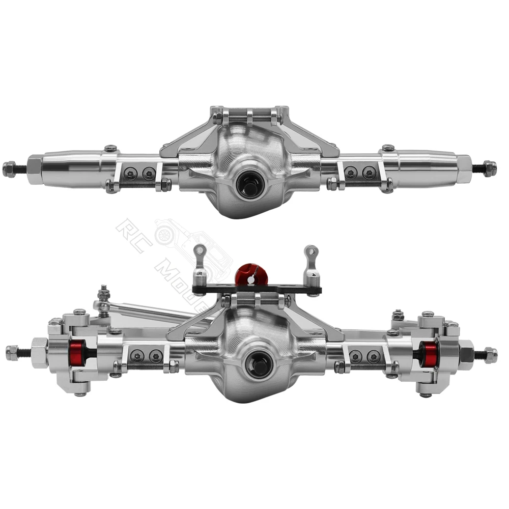 Metal CNC Front Rear Axle with Servo Base for 1/10 RC Rock Crawler Car Axial SCX10 RC4WD D90 Upgrade Parts