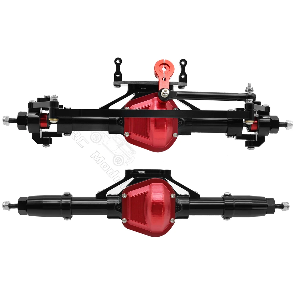 Metal CNC Front Rear Axle with Servo Base for 1/10 RC Rock Crawler Car Axial SCX10 RC4WD D90 Upgrade Parts