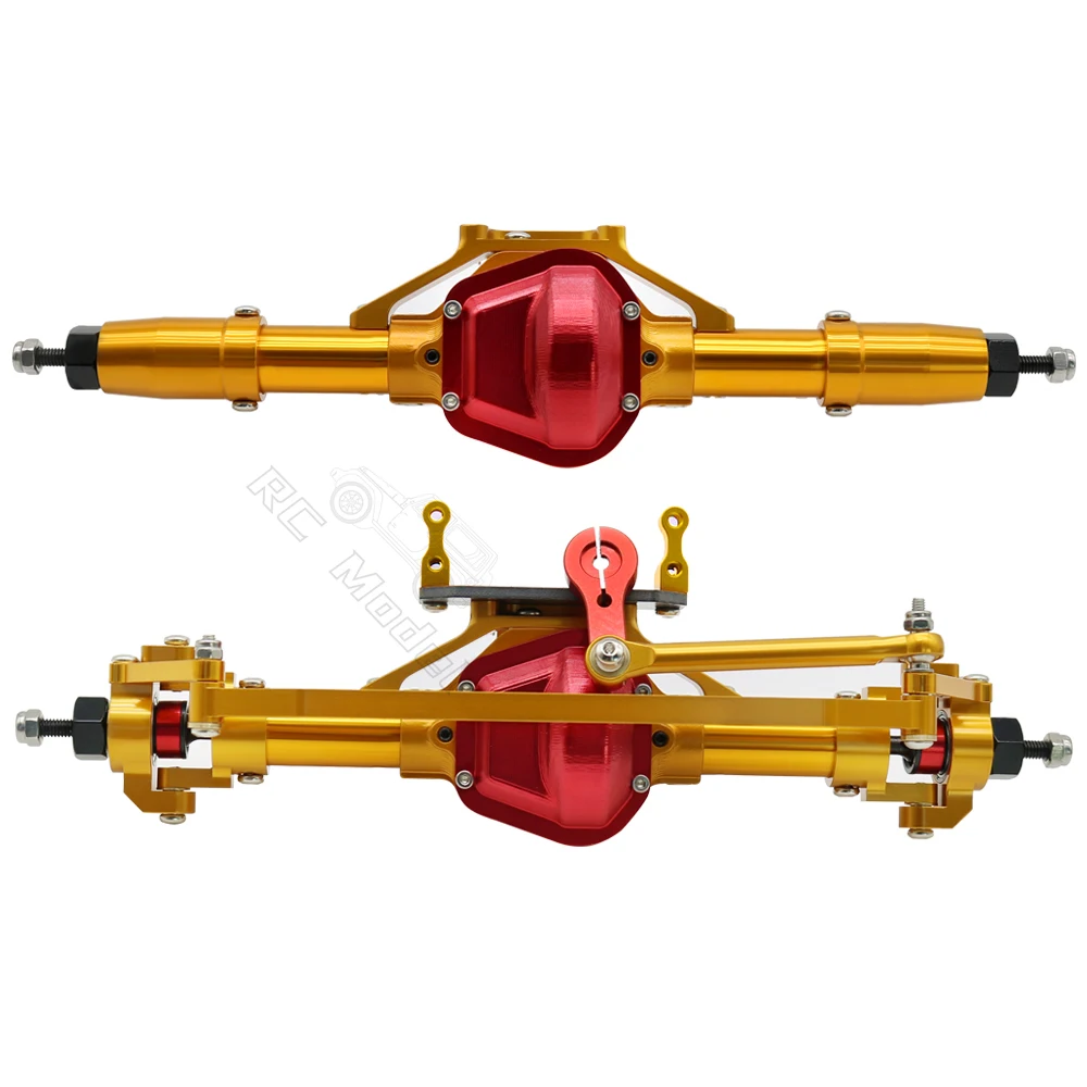 Metal CNC Front Rear Axle with Servo Base for 1/10 RC Rock Crawler Car Axial SCX10 RC4WD D90 Upgrade Parts