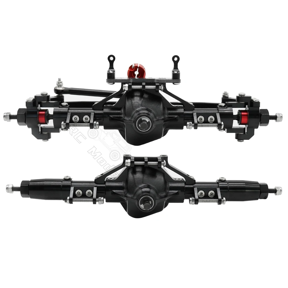 Metal CNC Front Rear Axle with Servo Base for 1/10 RC Rock Crawler Car Axial SCX10 RC4WD D90 Upgrade Parts