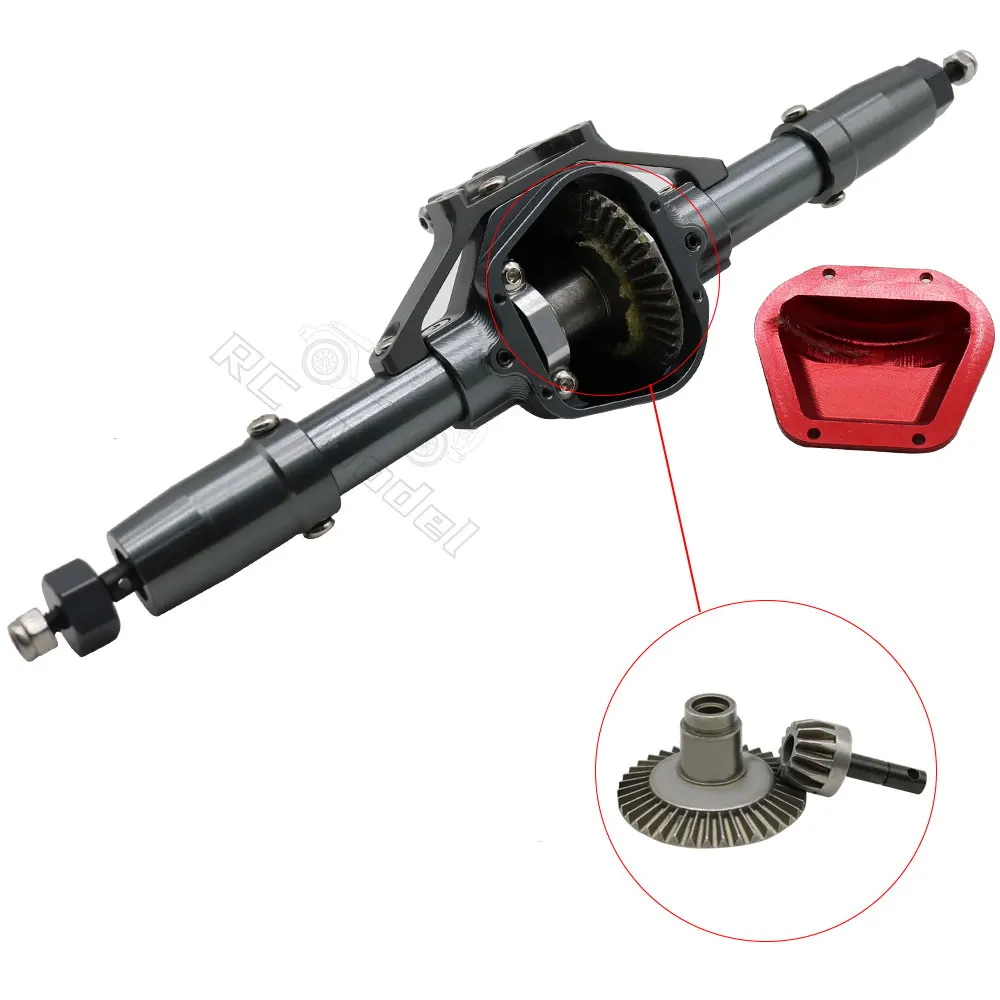 Metal CNC Front Rear Axle with Servo Base for 1/10 RC Rock Crawler Car Axial SCX10 RC4WD D90 Upgrade Parts