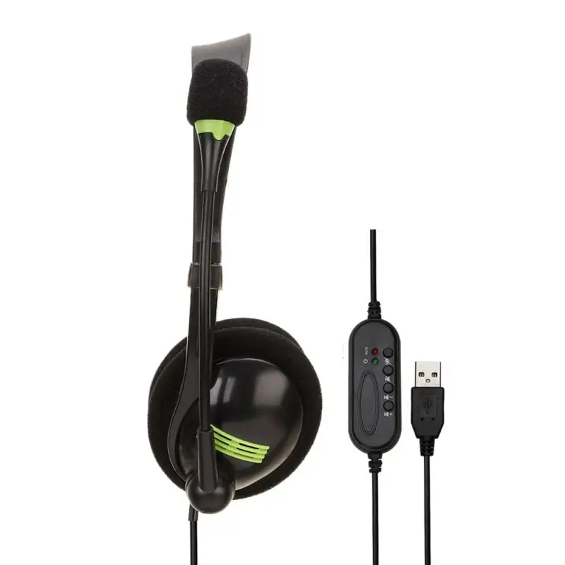 kebidu 3.5mm Wired Headphones Microphone Universal USB Headset With Microphone For PC /Laptop/Computer