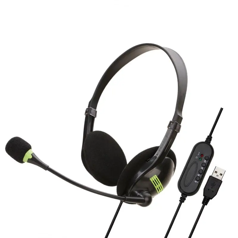 kebidu 3.5mm Wired Headphones Microphone Universal USB Headset With Microphone For PC /Laptop/Computer