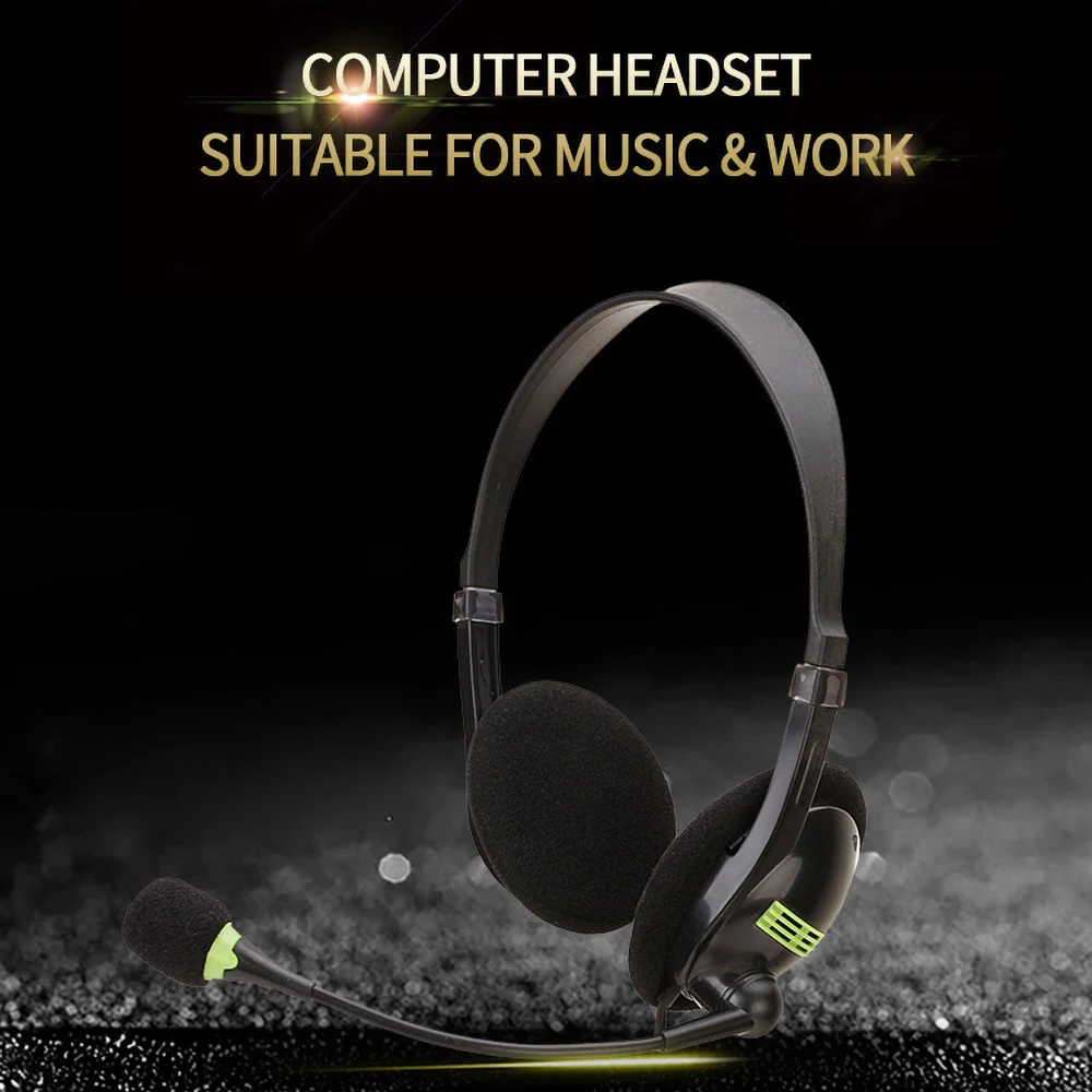 kebidu 3.5mm Wired Headphones Microphone Universal USB Headset With Microphone For PC /Laptop/Computer