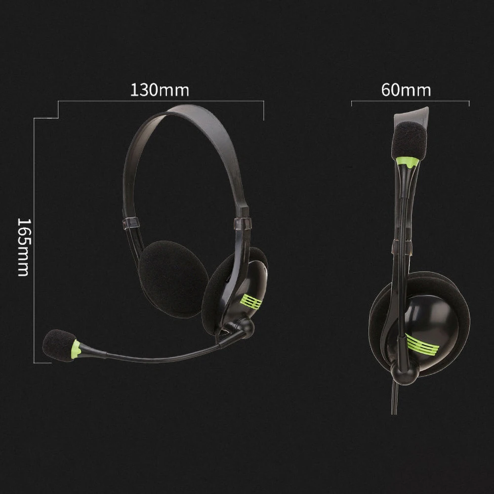 kebidu 3.5mm Wired Headphones Microphone Universal USB Headset With Microphone For PC /Laptop/Computer